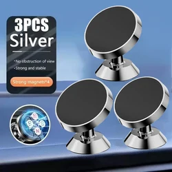 Universal Magnetic Car Phone Holder and GPS Mount Stand (3 PCS Silver - Rotate)