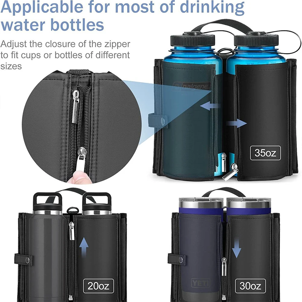 Foldable Cup Carrier Bag with Handle Coffee Mugs Storage Bag Oxford Cloth Universal Bottle Carring Bag Fits Suitcase Handle