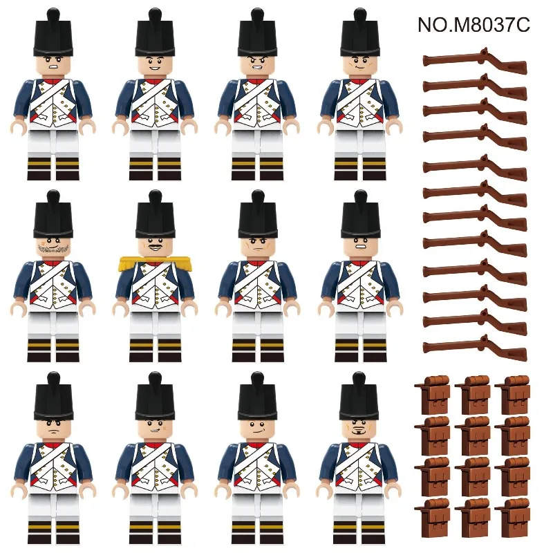 유럽군인 캐릭터 모델 소형 입자 보병 피규어 왕립군 해군 인형 어린이 조립 블록