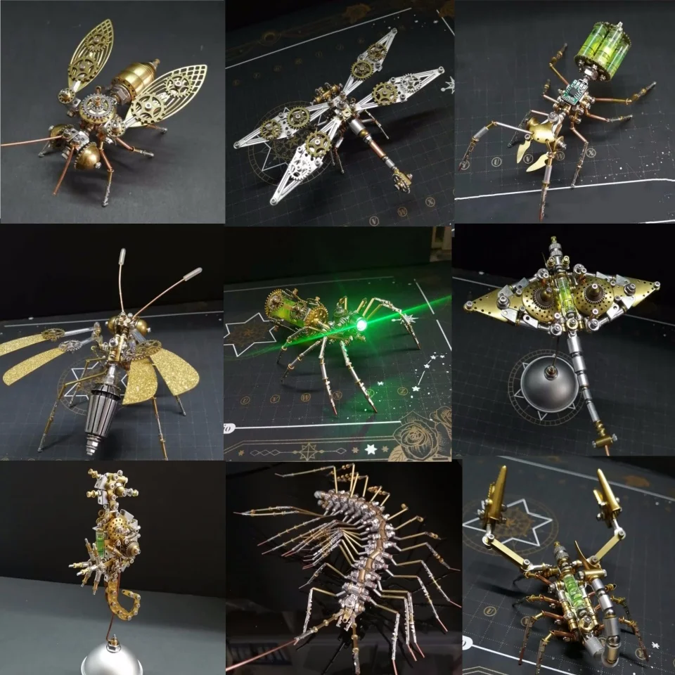 DIY 3D Puzzles Bee Steampunk Mechanical Insects Metal Assembly Spider / Scorpion / Ant  Model Kits Ornaments Assemble Models Toy 6