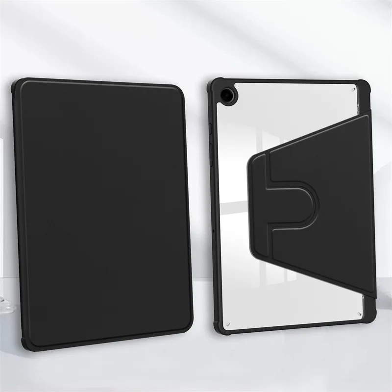 Enhanced Rotating Magnetic Acrylic Back Tablet Case with Pencil Holder