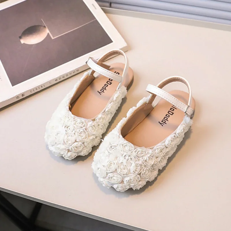 Girls Summer Flat Sandals Wedding Party Kids Casual Shoes