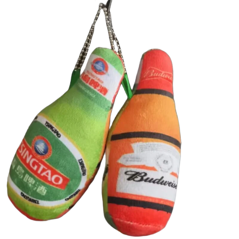 

Funny Voice Beer Bottle Mouth Replacement Plush Toys Pendent Imported Wine Baby Cute Mini Keychain Christmas Gift Anime Birthday