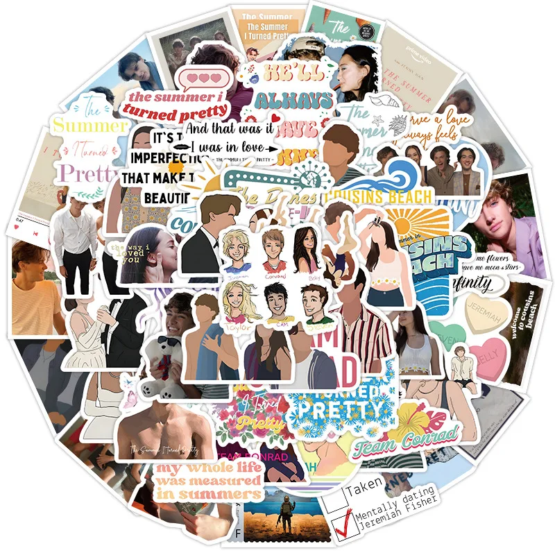 

60pcs Cartoon TV Show Anime The Summer I Turned Pretty Stickers for Kids DIY Luggage Laptop Skateboard Motorcycle Decals Sticker