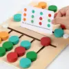 Montessori Wooden Colorful Slide Puzzle Board Game Color Matching Slide Sensory Educational Toys Preschool Activity for Toddlers 2