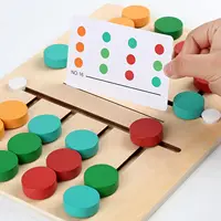 Montessori Wooden Colorful Slide Puzzle Board Game Color Matching Slide Sensory Educational Toys Preschool Activity for Toddlers 2