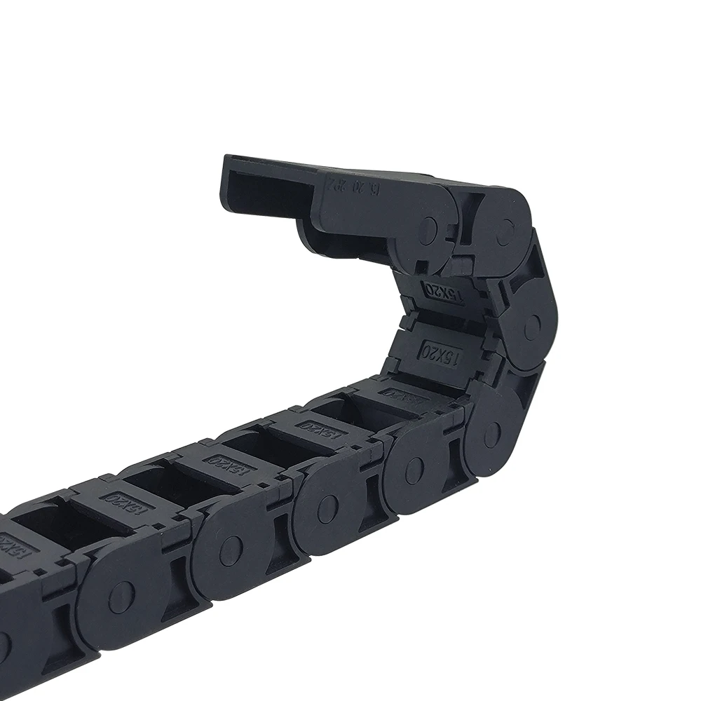 R28/R38/R48 15x15 15x20 15x30 15x40 Cable Chains Bridge Type Semi-enclosed Plastic Towline L 1m for CNC router