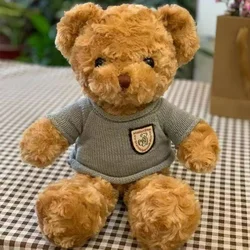 Adorable 30cm Teddy Bear Plush Toy with Soft Sweater - Perfect Gift - 30cm (Blue)