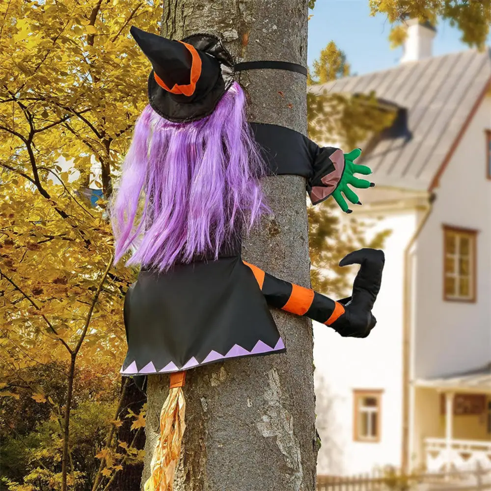 Halloween Crashing Witch Into Tree Outdoor Decoration Classic Flying Witch Pendant Decor for Yard Lawn Patio Porch Decorations 1