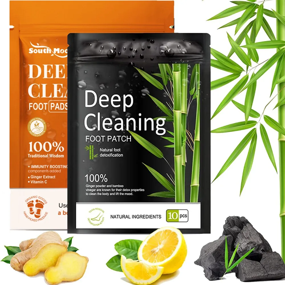 DetoxFootPatchesNaturalGingerBambooDetoxificationBodyToxinsCleansingSleepSlimming