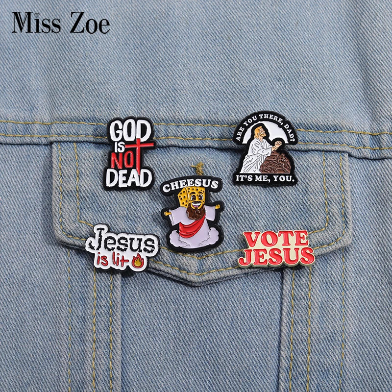 Jesus ist beleuchtet Emaille Pins benutzer definierte Gott ist keine toten Broschen Revers Abzeichen heiligen Jesus Schmuck Geschenk für Freunde