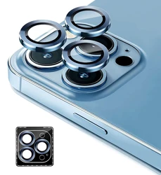 Titanium Tempered Glass Camera Lens Protector Cover - Premium Phone Accessory for iPhone 17 (Blue)