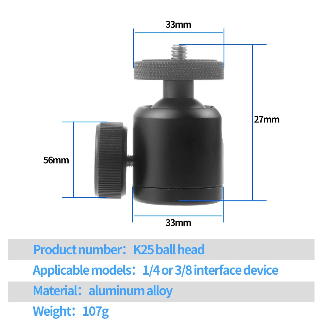 Super Clamp Mount Holder with Tripod Ball Head Adapter for Gopro For Insta360 DS