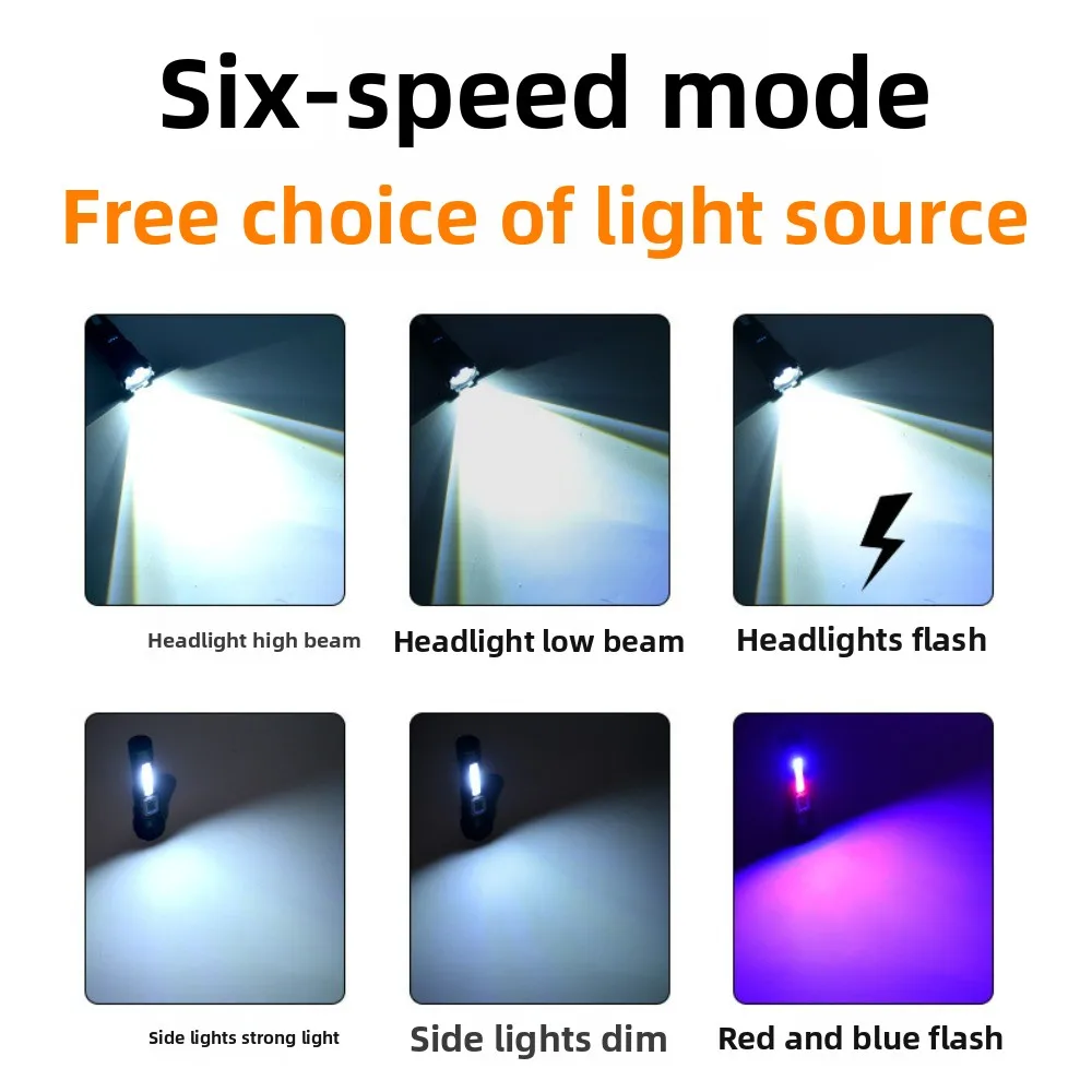 슈퍼 브라이트 P50 LED 손전등 - 줌이 가능한 고출력 펜 클립형 토치 (적색 및 청색 스트로브 A76) 야외 비상 조명