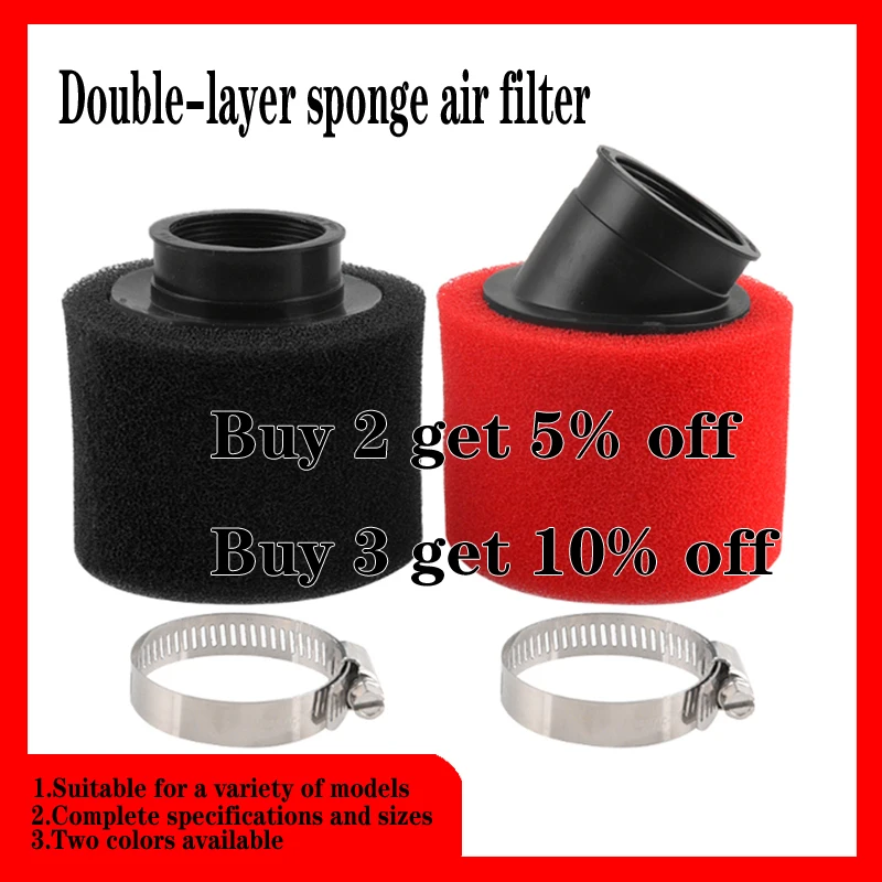 Air Filter Motorcycle Air Filter Air Filter Cleaner Motocross Air Filter 35mm 38mm 42mm 45mm 48mm Bend Elbow Neck Foam Air Filter Sponge Cleaner Moped Scooter Dirt Pit Bike Motorcycle RED Kayo BSE
