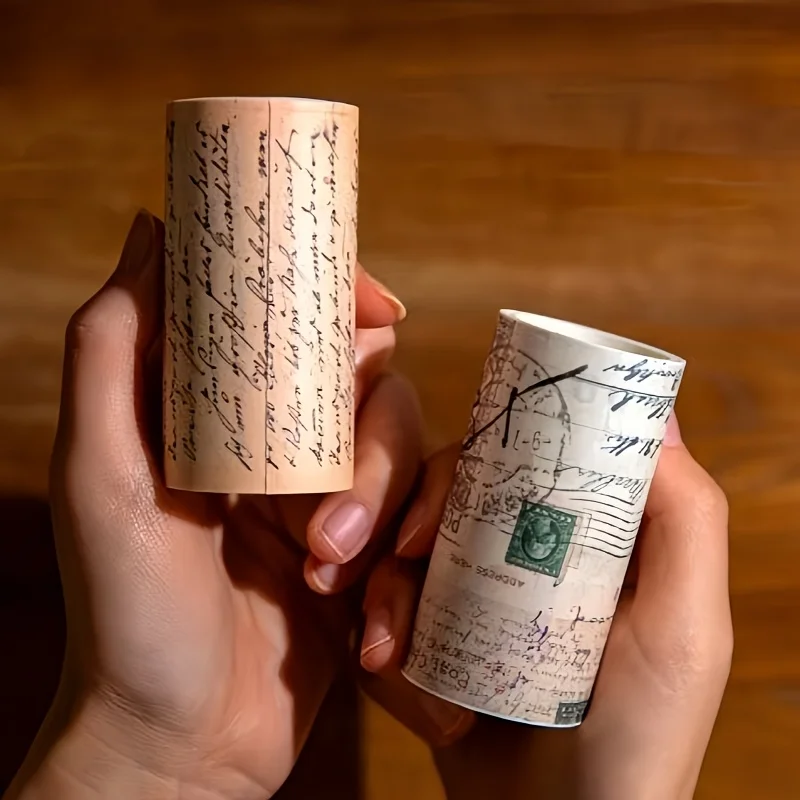 3롤 박스형 빈티지 와시 테이프 - DIY 저널, 스크랩북, 플래너 장 레트로 테두리 장식 테이프, 완벽한 ZSY