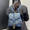 Women's Fashion Diamond Elegant Backpack Multifunctional Diamond Denim Shoulder Bag 4