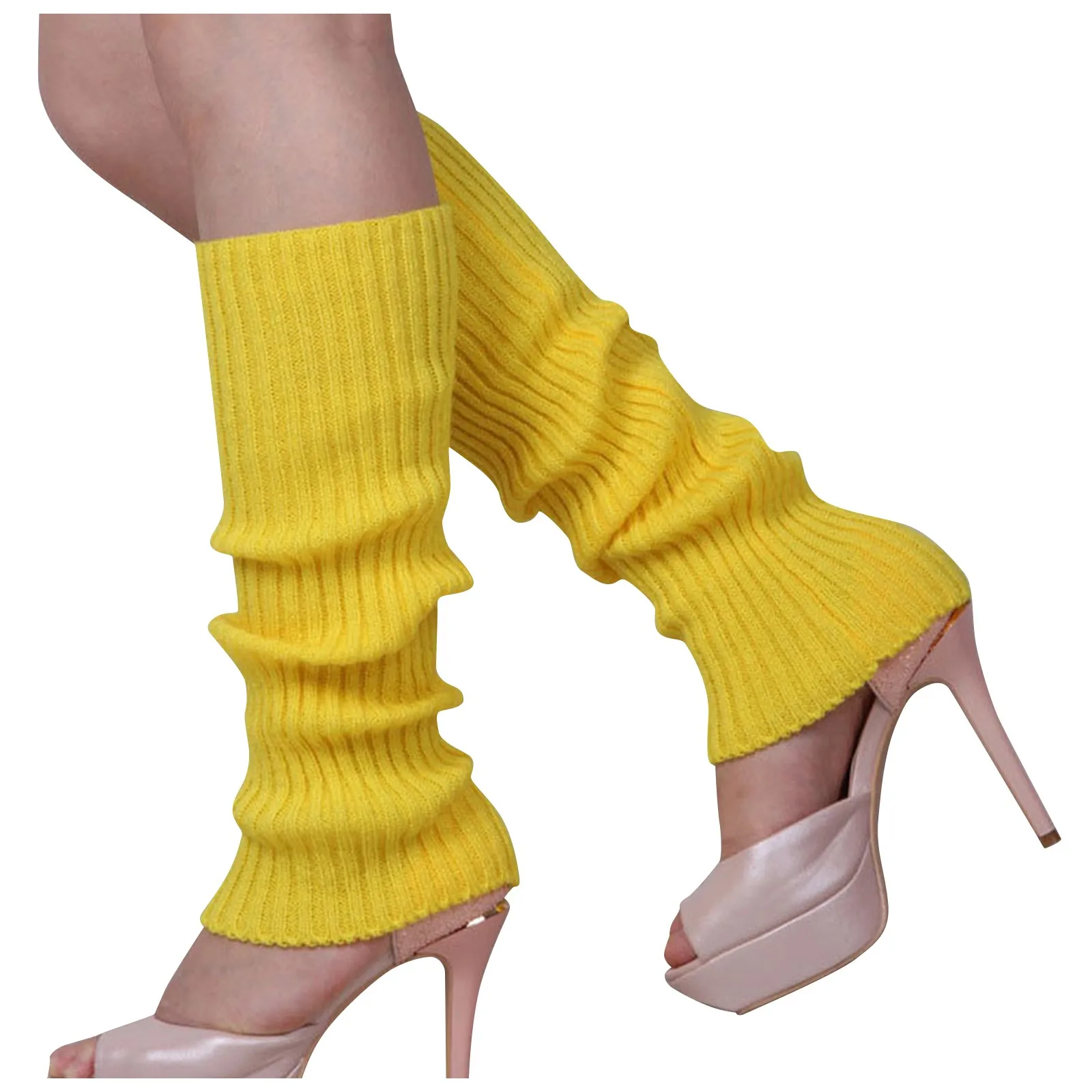 Damen Basic Candy Color Lange Beinwärmer Mode Lolita Gestrickte Häkelsocken Stiefel Party Tanz Cosplay Zubehör – Detail 13
