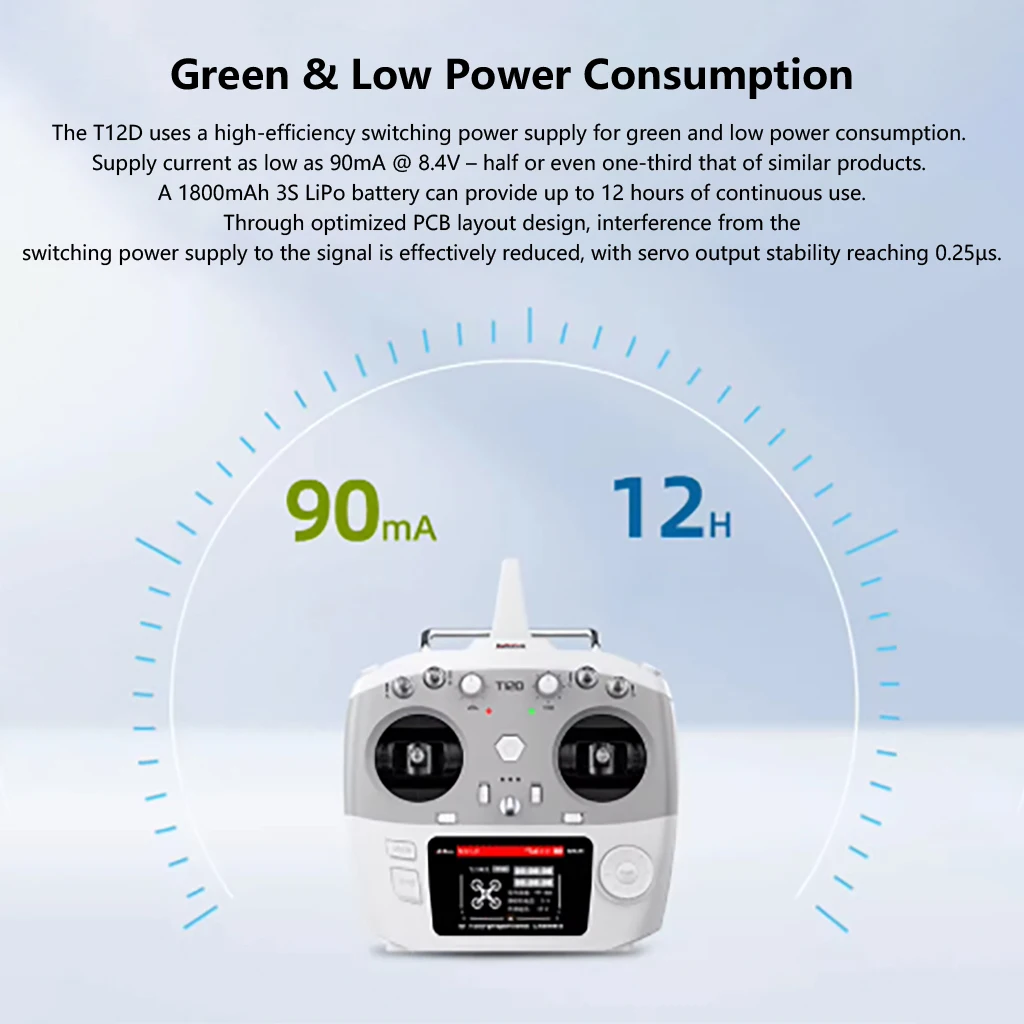 Radio RC Flysky T12D M2/M1/D avec R12F RX 3IN1