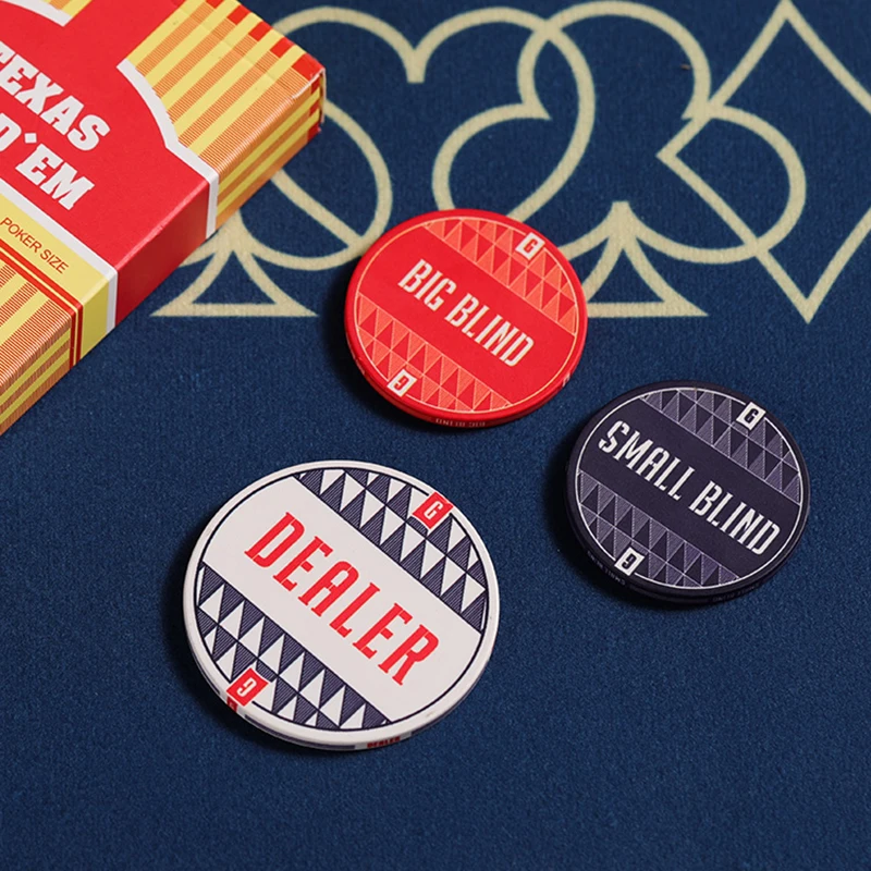 Ceramic Poker Dealer Small Blind Big Blind Round Dealer Coins Texas Poker Chips Set Double-sided Coin Buttons Game Accessories poker chips,poker dealer button