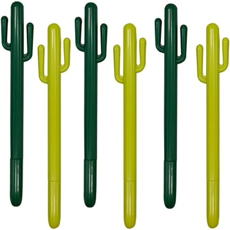 48 PCS Novelty Cactus Shaped Ballpoint Pens Cute Plant Pen Black Gel Ink Writing for School Office Home  Back To School calligraphy brush oversized hopper shaped weasel woolen hairs brush pens for couplets writing painting chinese calligraphy pen