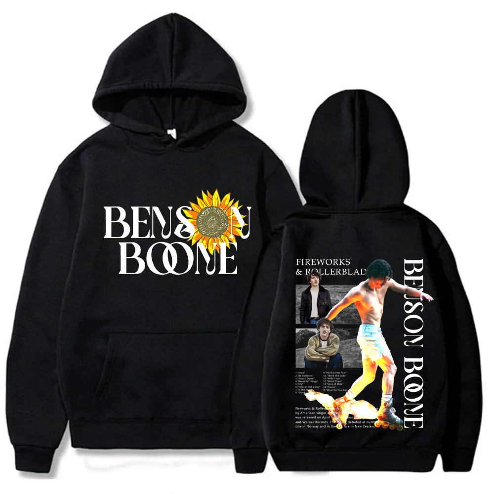 Hot Fireworks & Rollerblades Benson Boone 2024 Tour Pullover Hoodie Fireworks & Rollerblades  Men Hoodies