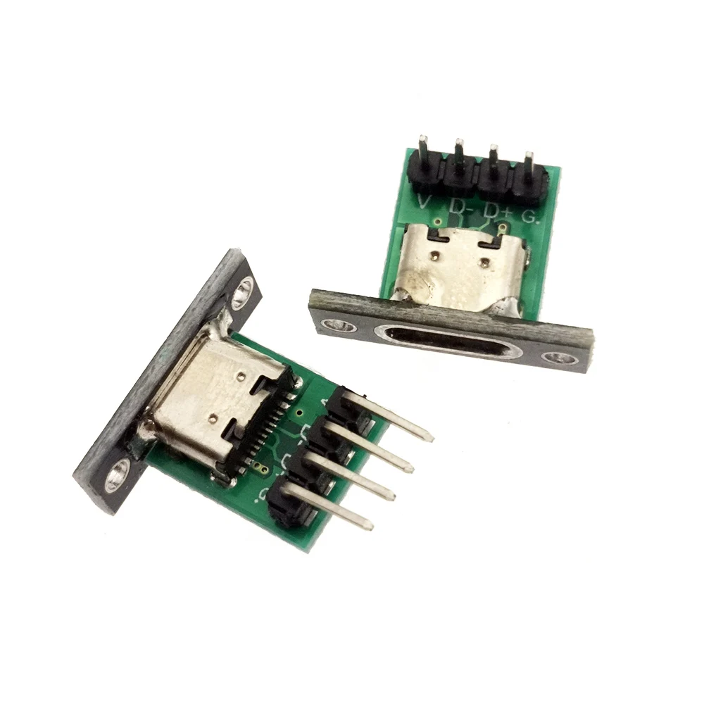 Installation de panneau de connecteur femelle TYPE-C 20pc Port de charge USB C Prise de test double face Type-C avec carte de trou de montage
