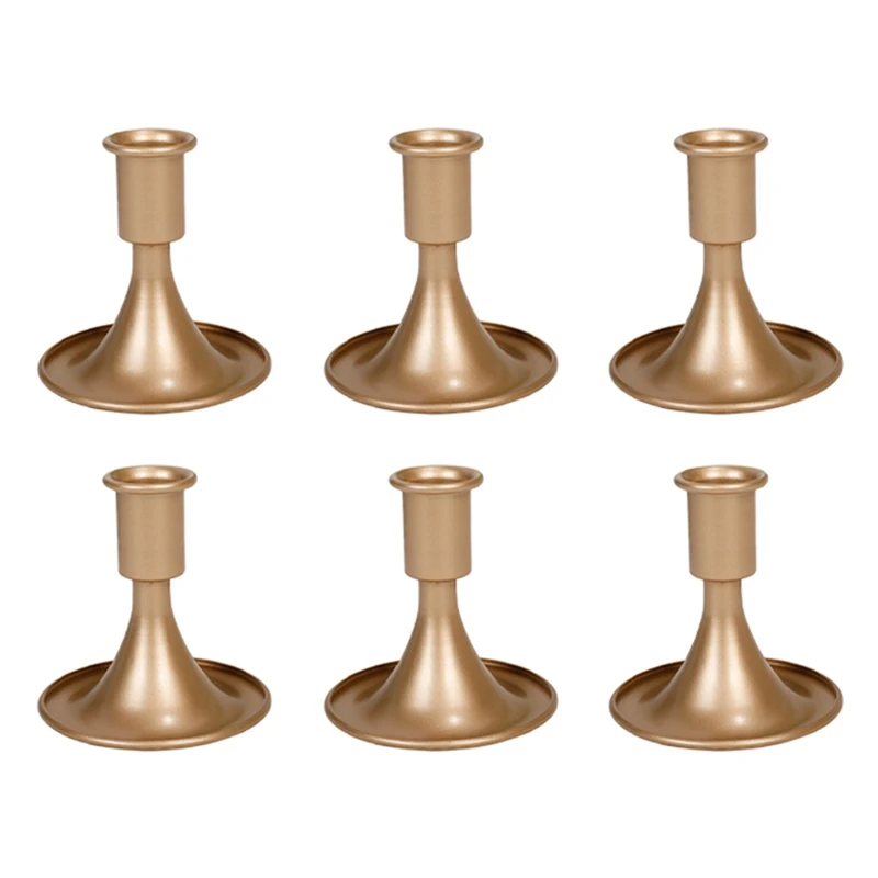 

6Pcs Candlestick Holders Candle Stick For Table Centerpiece, Wedding Reception, Festive Christmas Mantel Decoration Well-Made