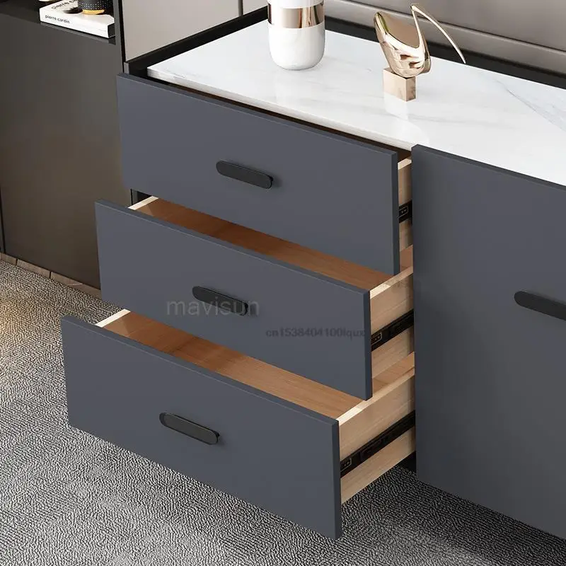 Italian Minimalist Rock Board Side Cabinet Simple Modern Living Room Wall Cabinet Kitchen Household Storage Furniture For Home