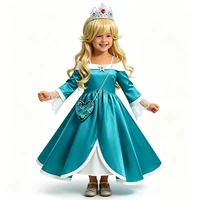 Robe de bal de princesse Rosalina en satin de luxe à épaules dénudées pour filles, costume d'Halloween, cosplay, carnaval, fête, costume pour enfants 5
