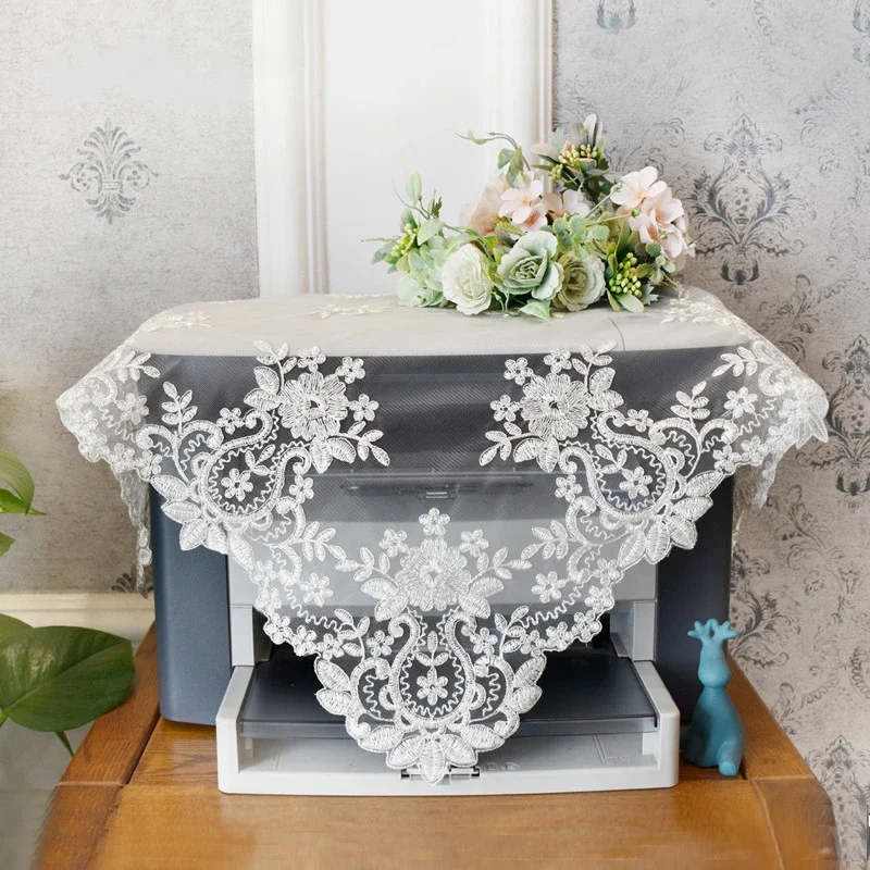 

Embroidery Square Small Tablecloth Furniture Electric Computer Microwave Oven Coffee Table Food Cover Cloth