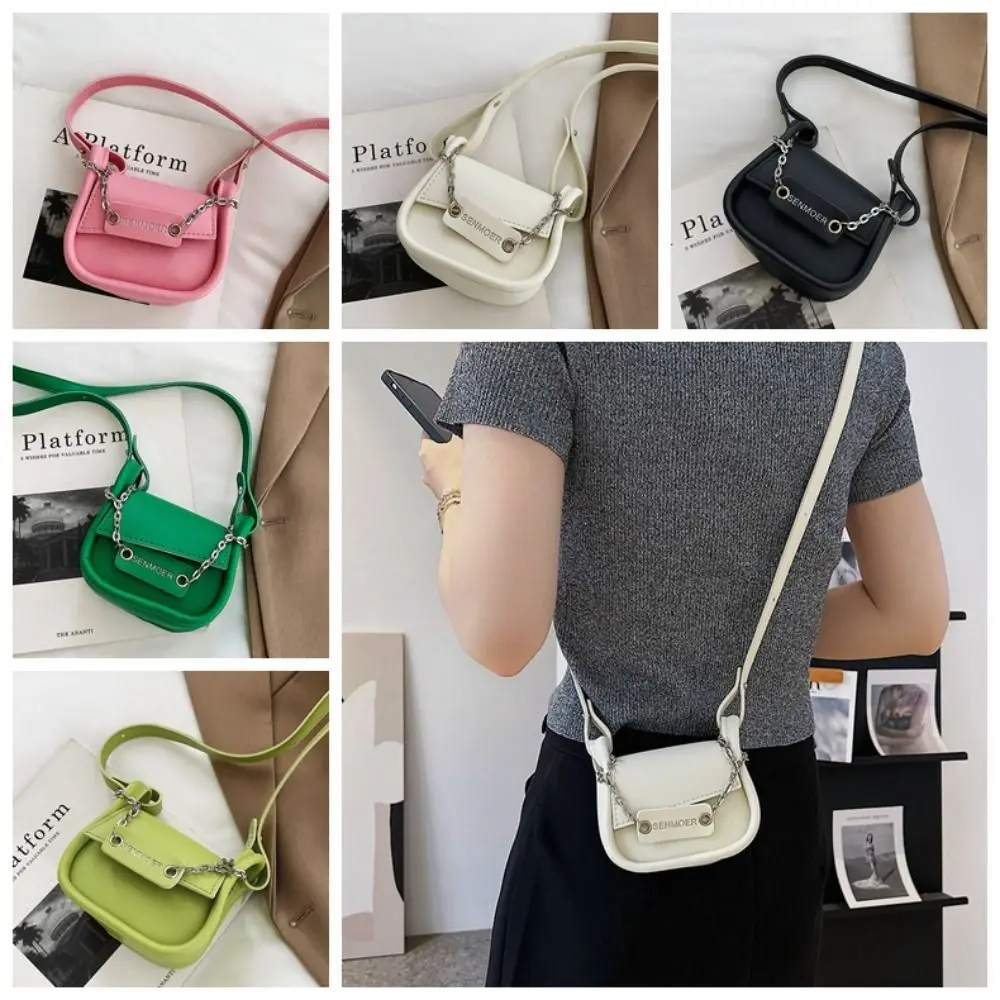 

Pu Leather Chain Crossbody Bag Shoulder Bag Korean Style Pu Leather Shoulder Bag Lipstick Bag Handbag Underarm Handbag Underarm