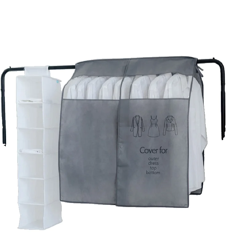 Мешок для хранения одежды, подвесной пылезащитный чехол для платья, костюма, пальто, чехол, органайзер, шкаф, платье, одежда, подвесной пылезащитный чехол