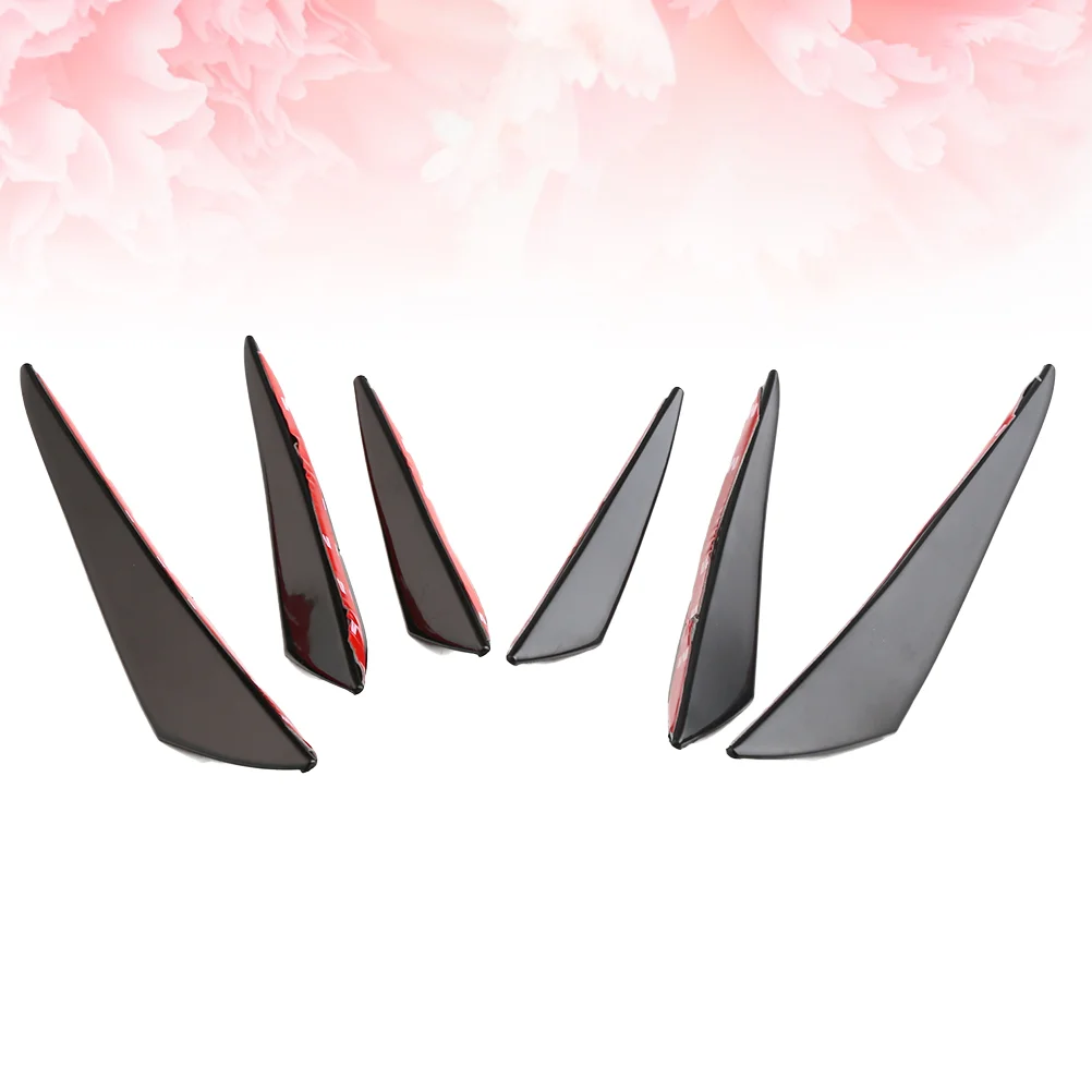 6PCS Universal PP Surface Car Bumper Front Lip Splitter Wrap Angle Spoiler (Carbon Fiber Pattern)