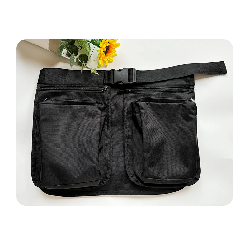 Oxford Large Capacity Bag Multi functional Portable Waist Bag Fashion Trend Thickened Work Service Kit Black