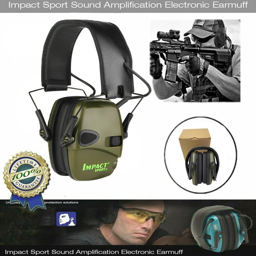 Electronic Shooting Earmuff Anti-noise Impact Ear Protector Outdoor Sport Sound Amplification Headset Foldable