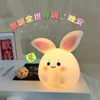 Cute Big Ears Rabbit Shaped Soft Llighting Small Night Light Bedside Light Decoration Bedroom Atmosphere Light Girl Child Gift 2