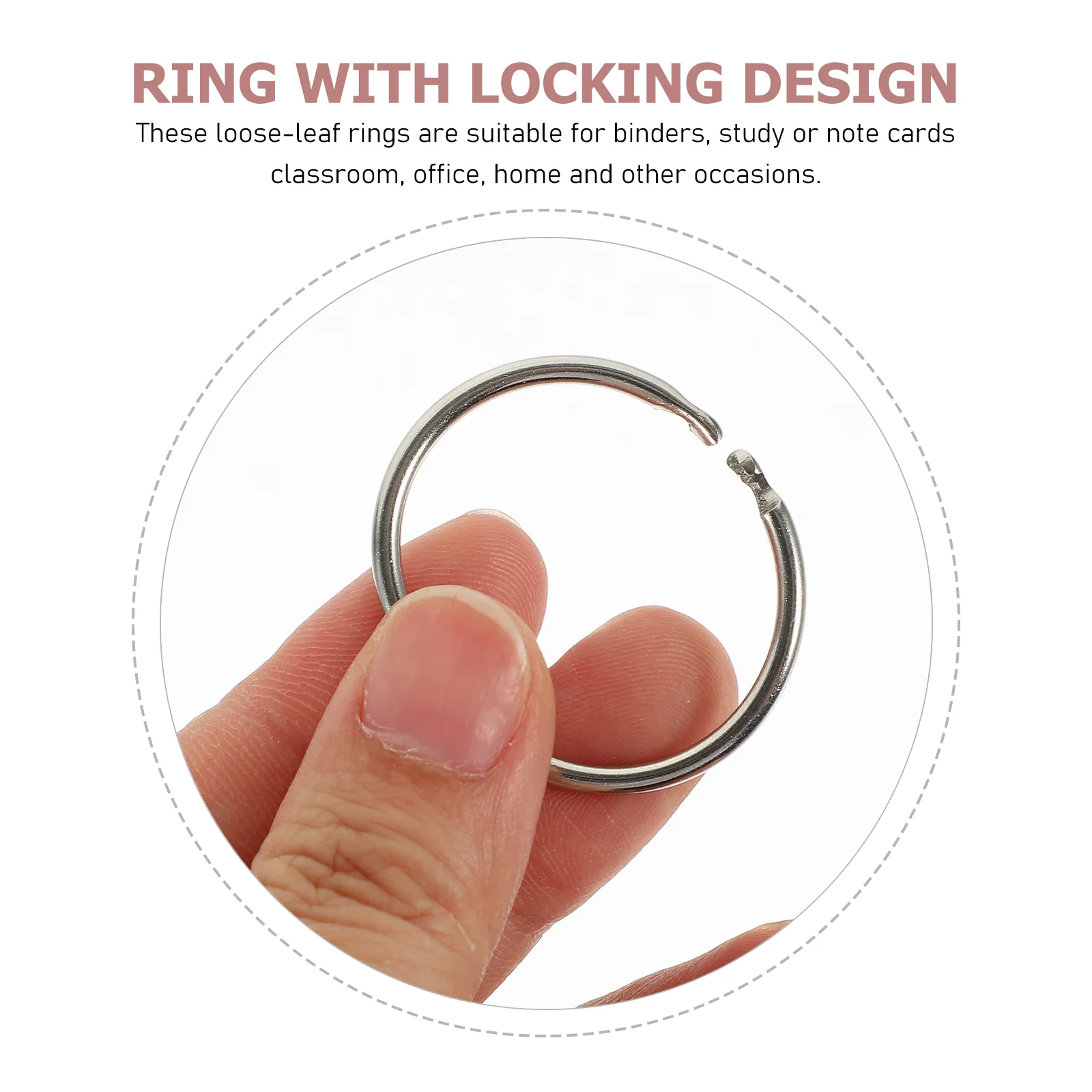 50 Pcs Metal Book Rings Loose Leaf Binder Rings Clasp Flash Card Notebook Binder Ring Office Binding Supplies Metal Book