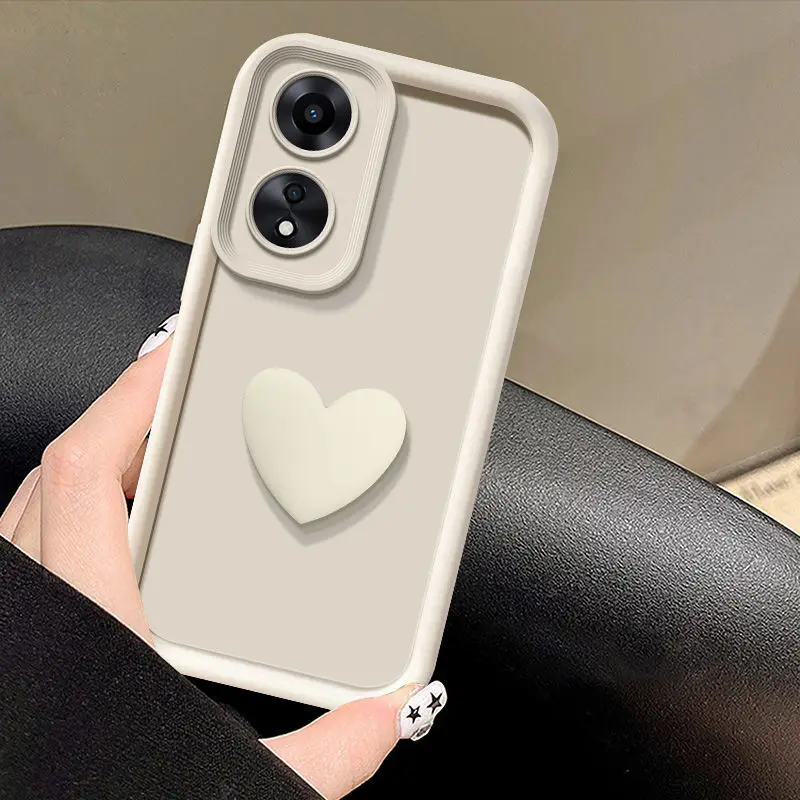 3D Love Heart Matte TPU Soft Silicone Cover