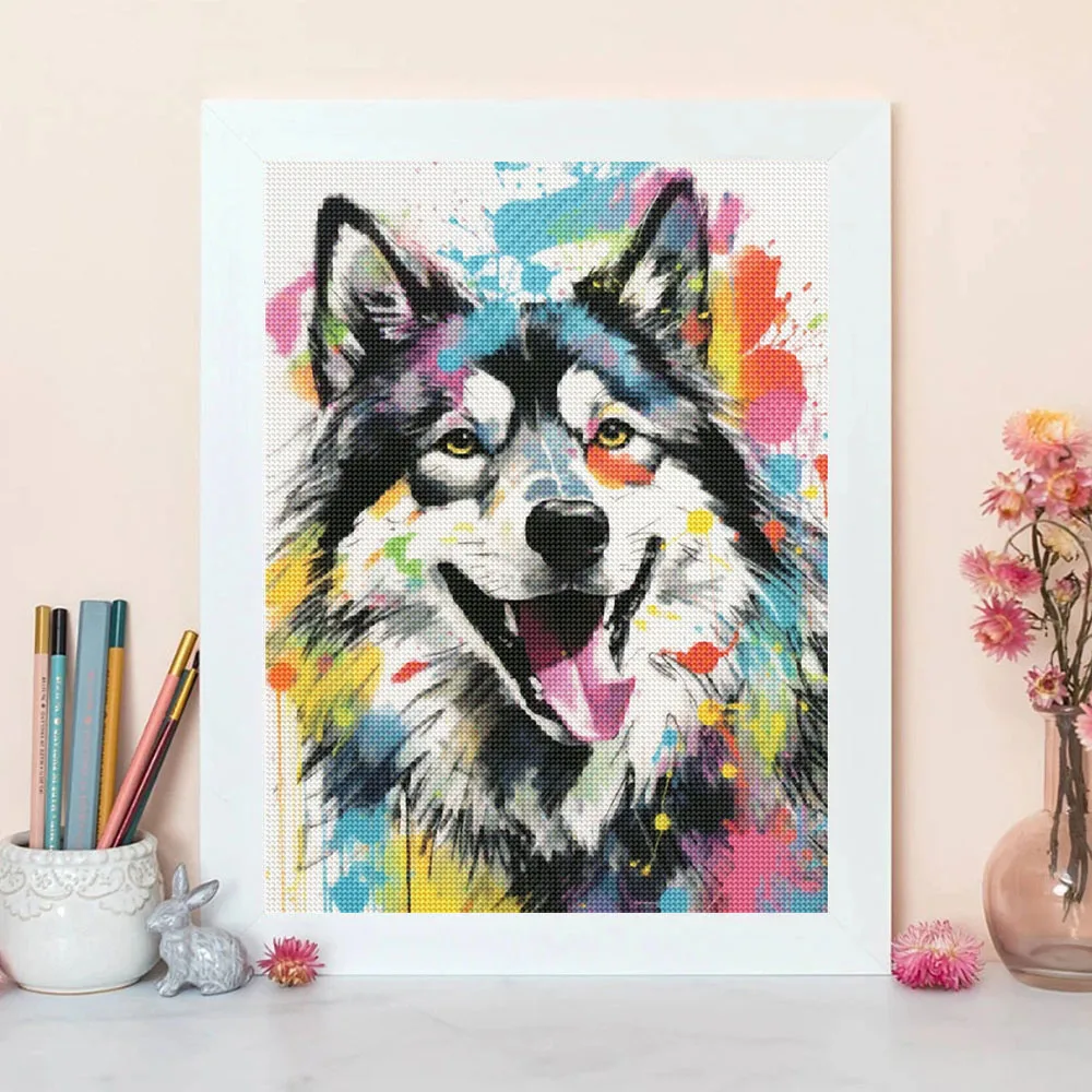 絵画　犬 5d動物の犬のダイヤモンドの絵,完全な正方形,ラウンド,モザイク