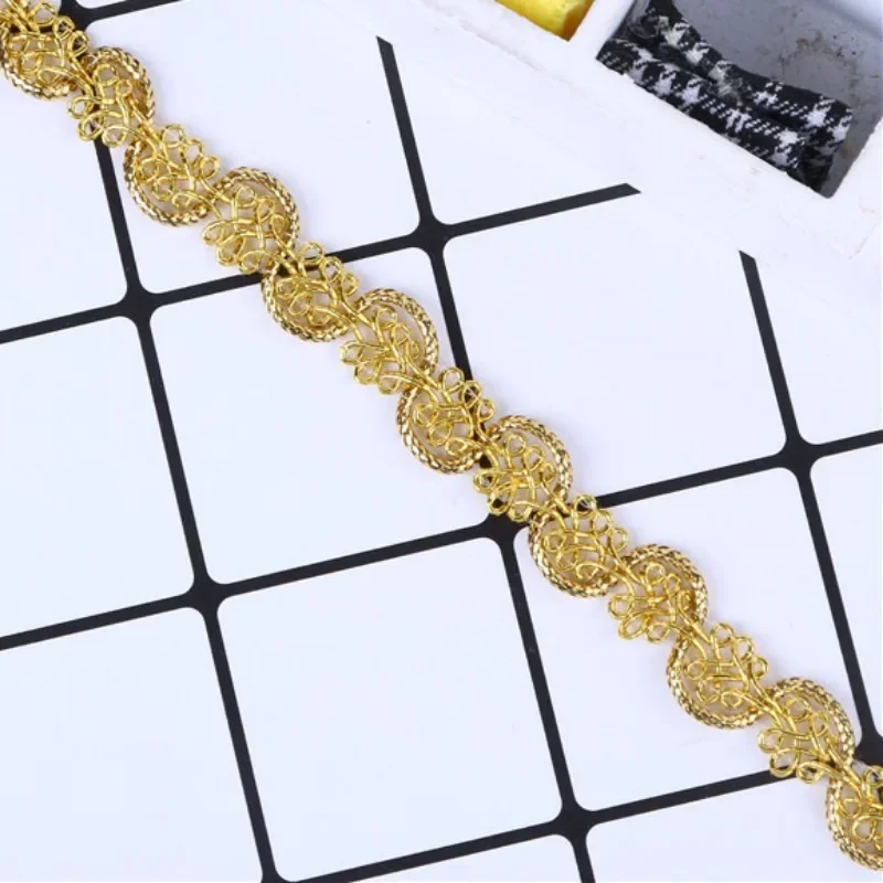 Lace Trim Accessories 5 Yards Gold and Silver Wavy Lace Polyester Lace