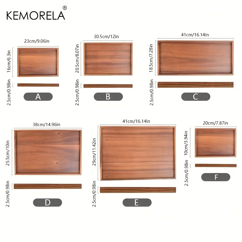 1PCS Retro Wooden Storage Tray Home Kitchen