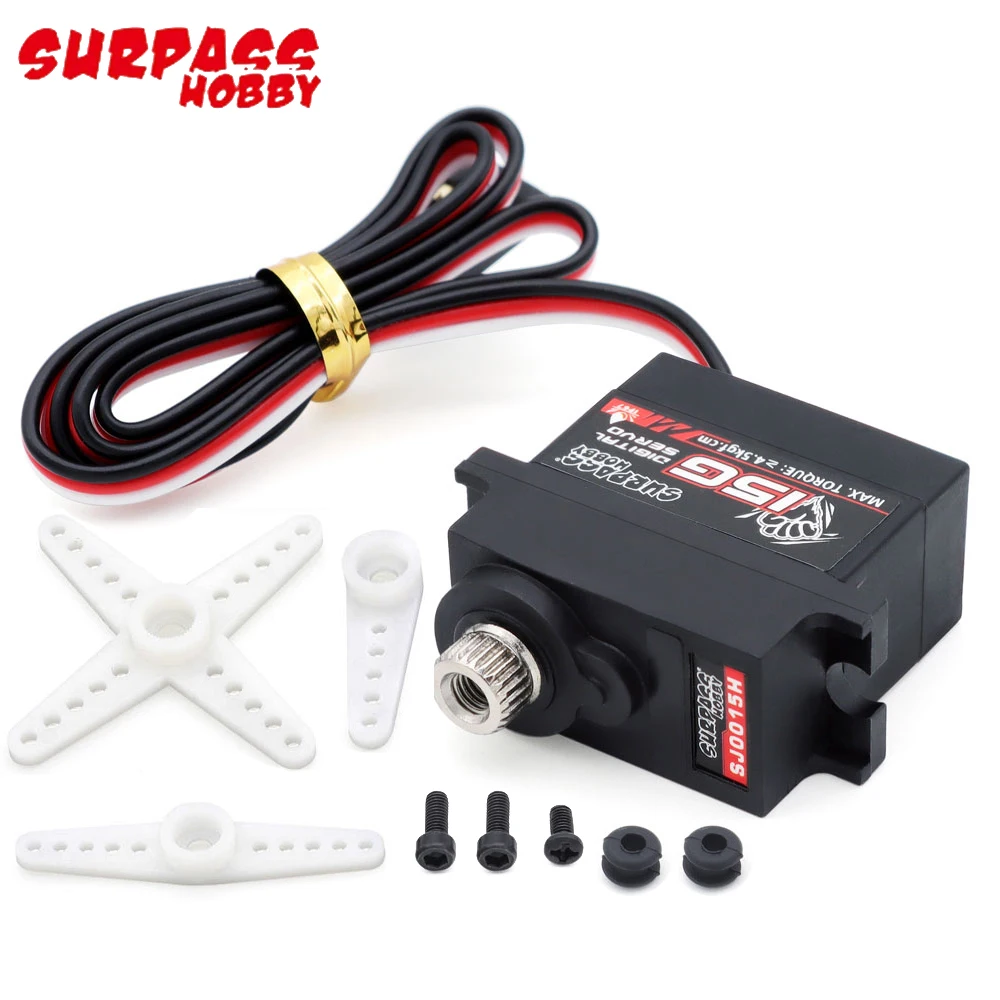 Surpass Hobby SJ0015M 4.8-6.0V 3.6kg/ SJ0015H 6-8.4V 4.5kg Metal Gear Waterproof 15g Digital Servo For RC Airplane/ Car/ Boat rc servo
