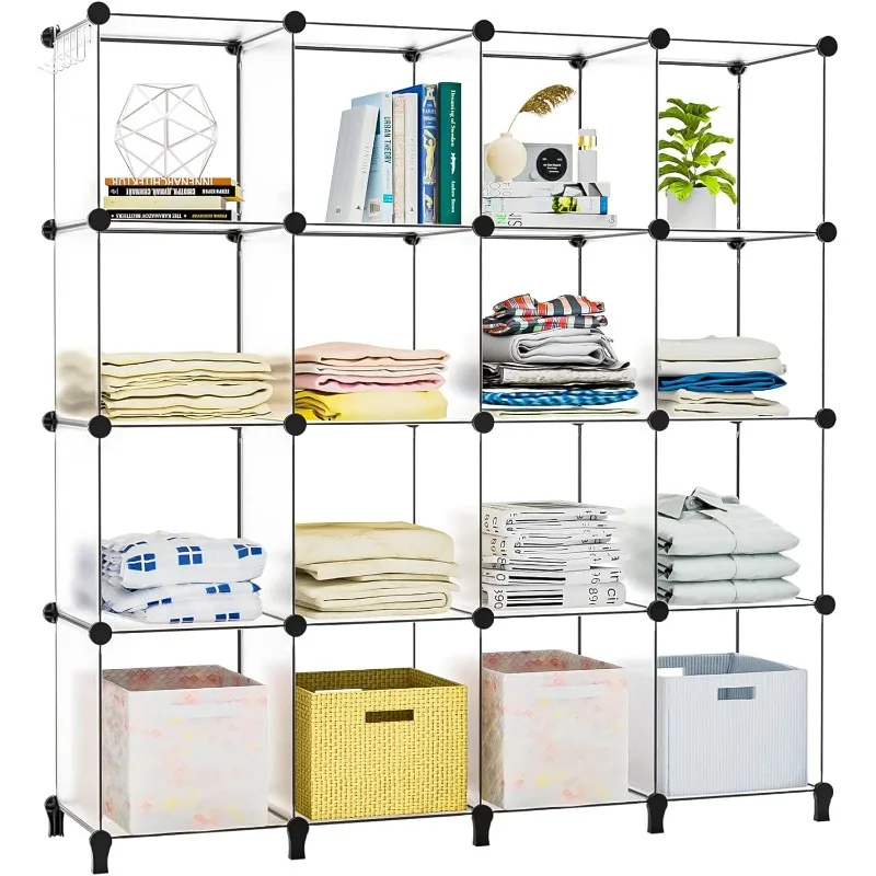 

Storage Organizer 16-Cube Shelf Closet Organizers and Storage Shelves Book Shelve Wardrobe Clothe Organizer for Clothing Storage