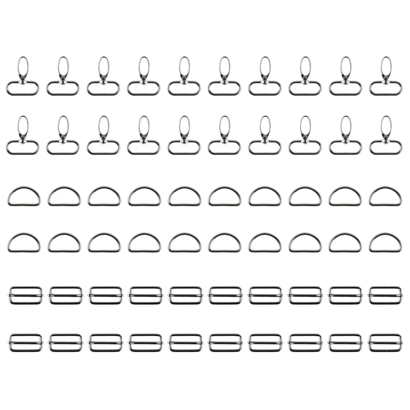 

60 универсальных поворотных карабинов, D-образных колец и скользящей пряжки Triglide