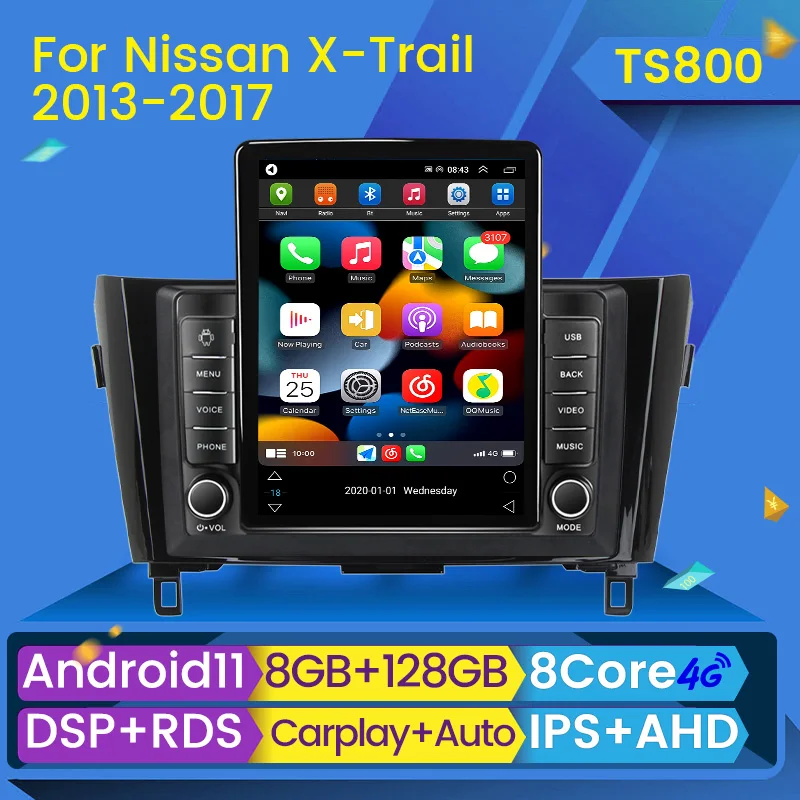 8g + 128g Android Rádio Automático Para Nissan Qashqai J11 Xtrail 3