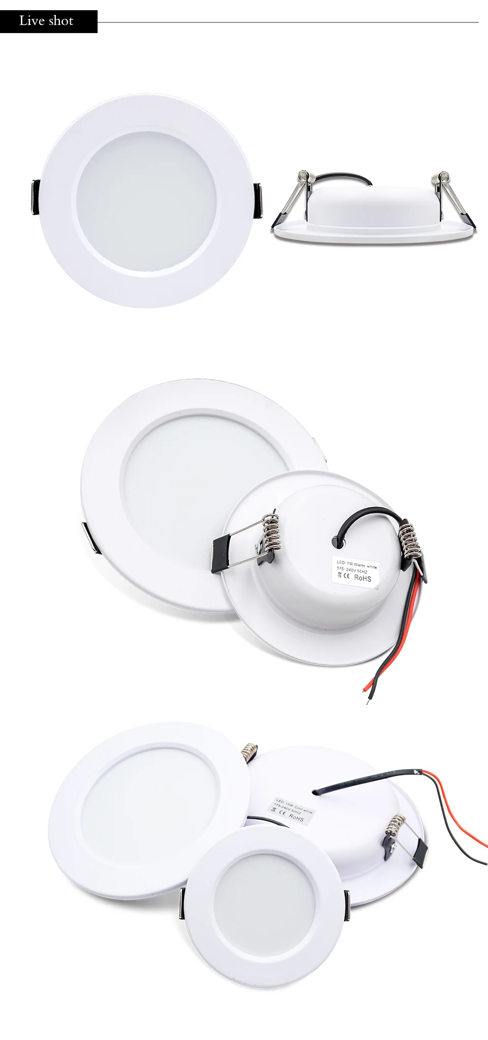 Description Picture 5 of itemHigh Quality LED Downlight AC110V 220V DC12V 24V Round Recessed Ceiling Lamp 5W 9W 12W 15W 18W Panel Light Indoor Led Spotlight