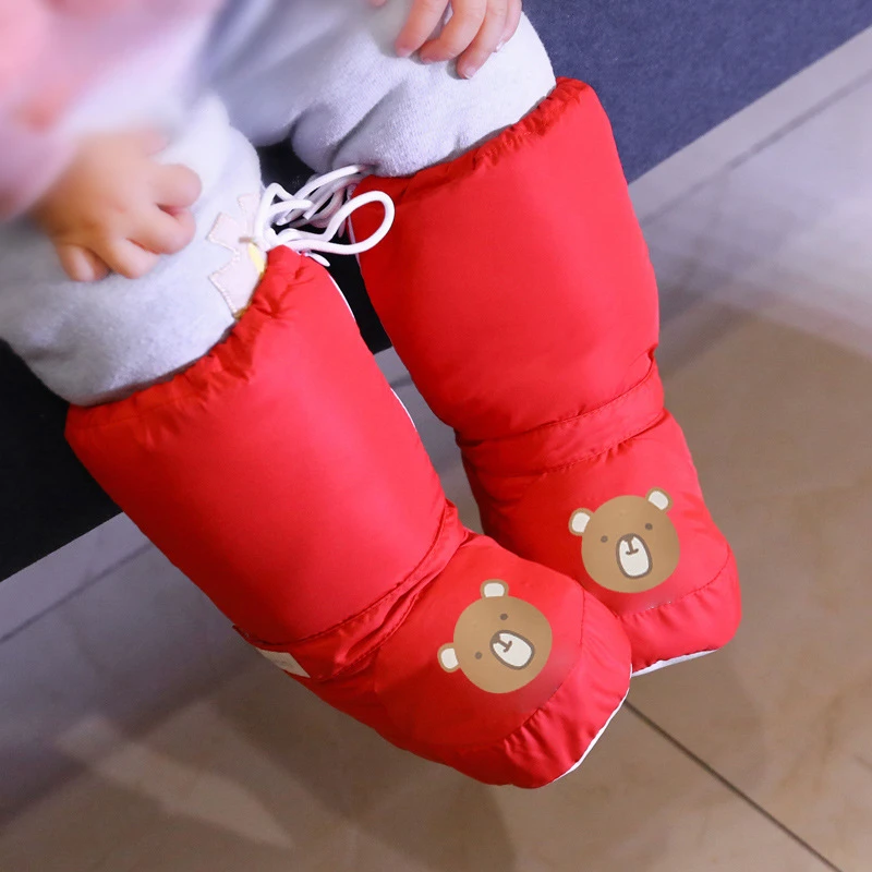 

0-1 Years Waterproof Winter High-top Cotton Shoes To Keep Warm and Cold-proof Toddler Short Boots Cute Cartoon Thickened Boots