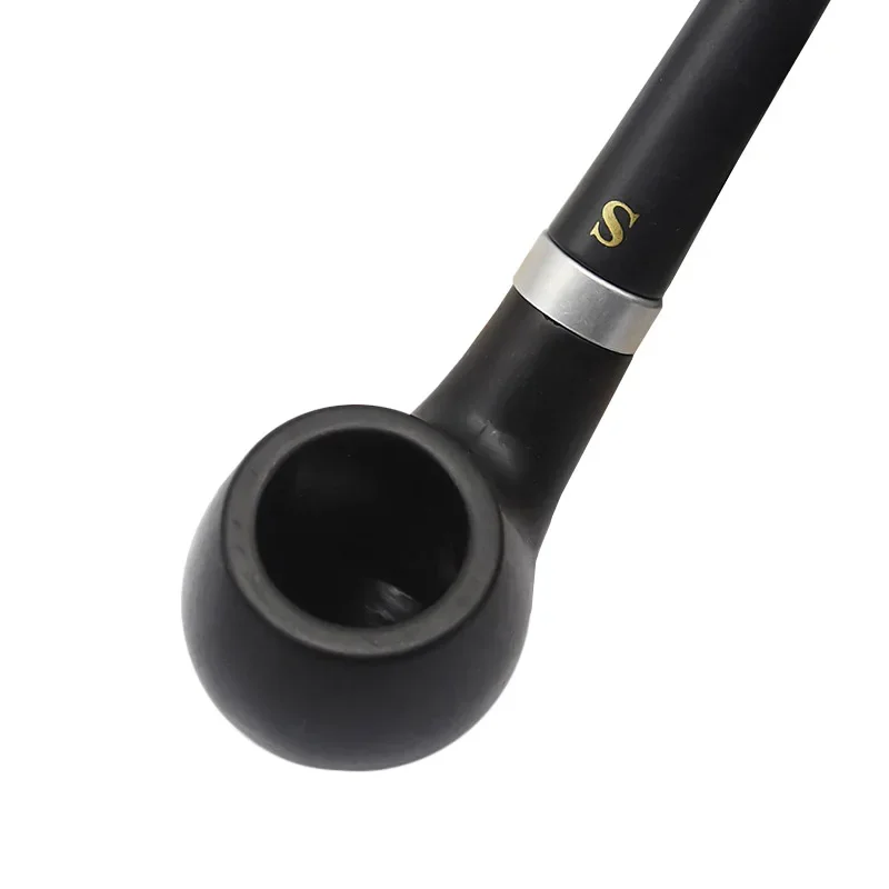 Resin Ebony Wood Tobacco Pipe Retro Bakelite Bending Filter Pipe Potable Handheld Smoking Cigarette Accessories Men's Gifts