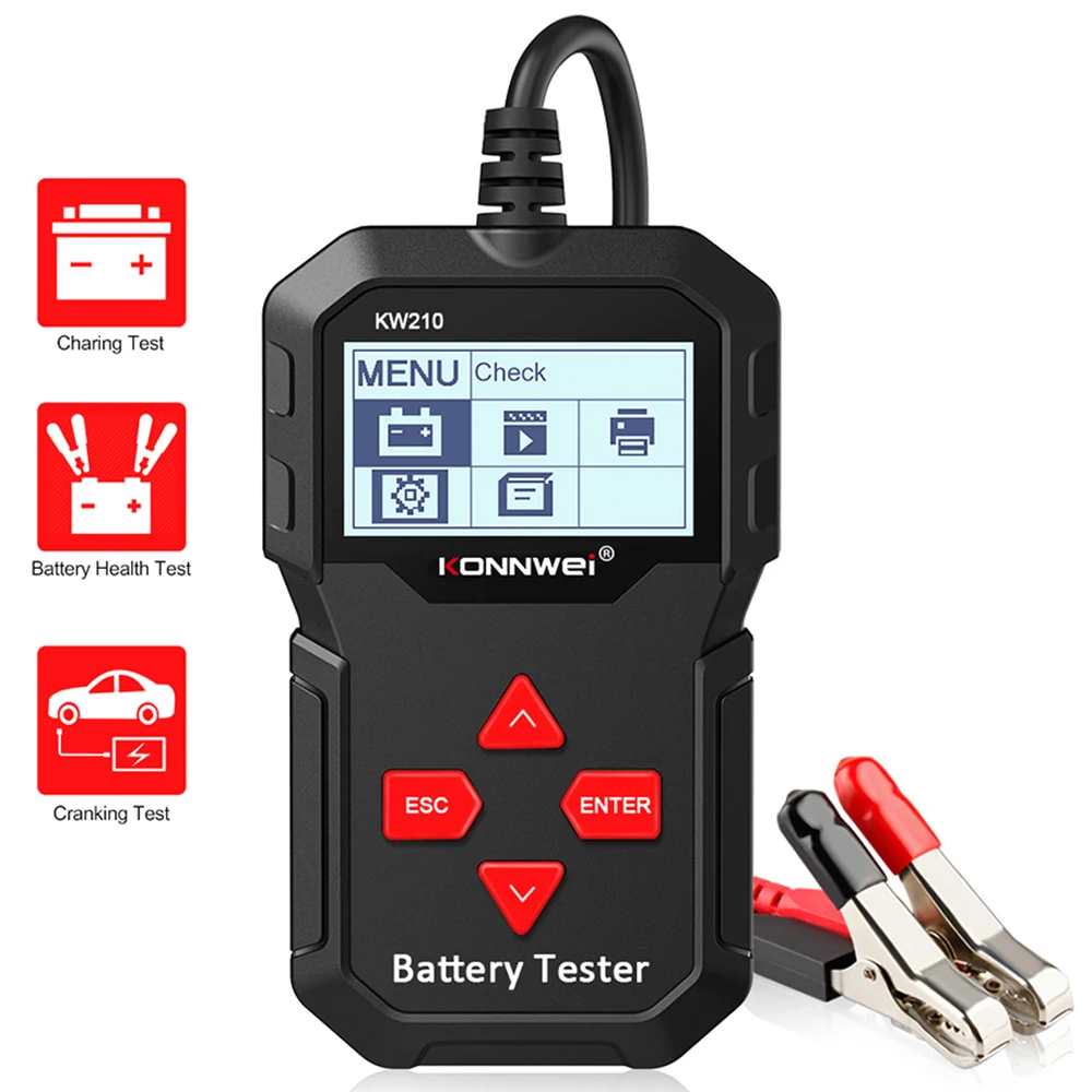 Auto Logic Analyzer 100 - 2000Cca Forgatókönyv Tesztelő Kw210 Automatikus Intelligens Digitális 12 V -Os Akkumulátor Kapacitás Autó Diagnosztikai Eszközök